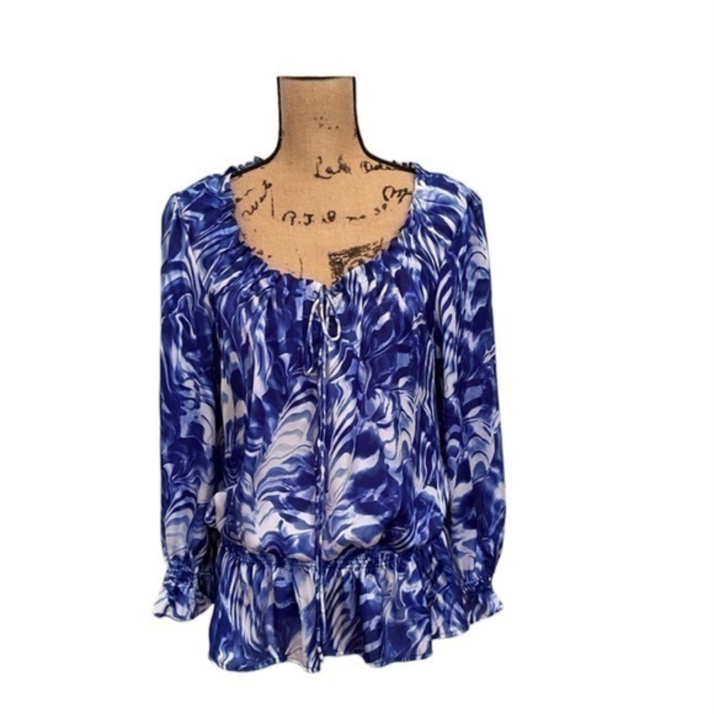 Cynthia Steffe blouson peplum top Size M